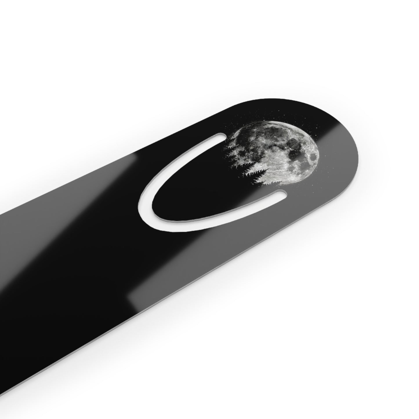 Dead Tired Moon Bookmark — Gothic Metal Bookmark for Night Owl Readers