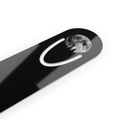 Dead Tired Moon Bookmark — Gothic Metal Bookmark for Night Owl Readers